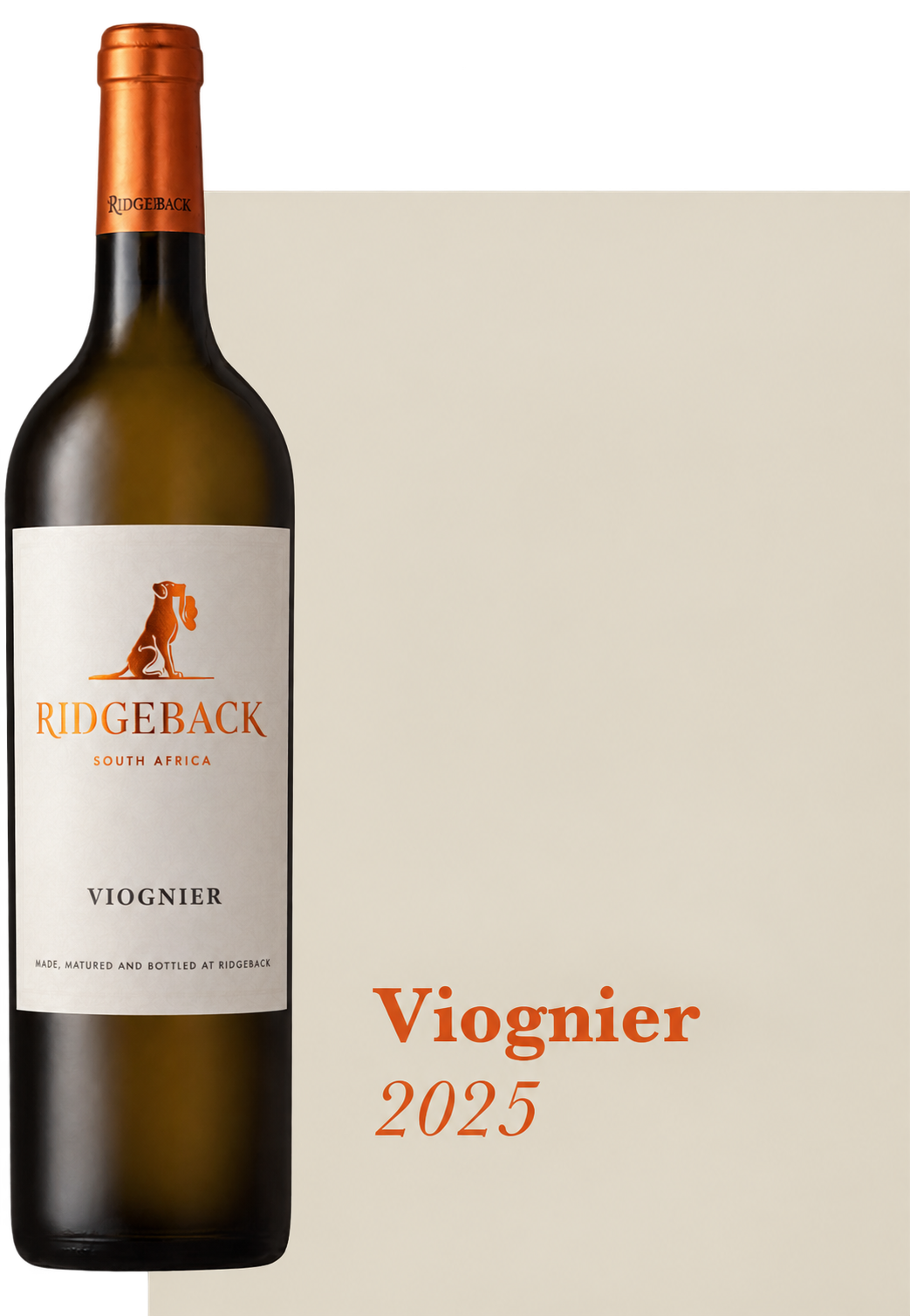 Ridgeback Viognier 2025 Bottle Design